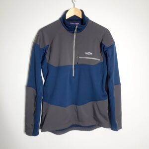 Patagonia Men's Small Long Sleeves R1 Fitz Roy 1/4 Zip sweatshirt Great Cond.